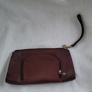 Liz Claiborne Brown Wristlet Clutch